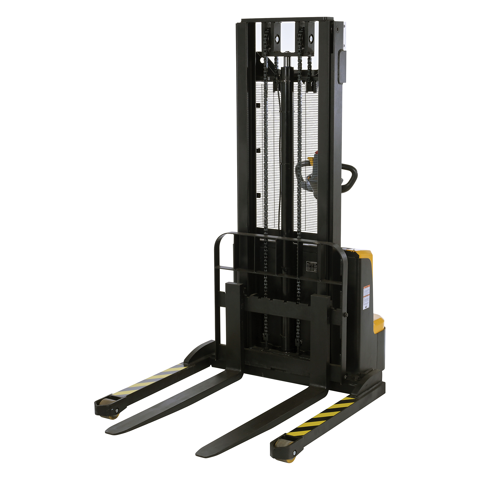 Vestil Steel Adjustable Double Mast Stacker — 118in. Raised Height, Variable Speed, 2200-Lb. Capacity, Black, Model# S2-118-AA-VS